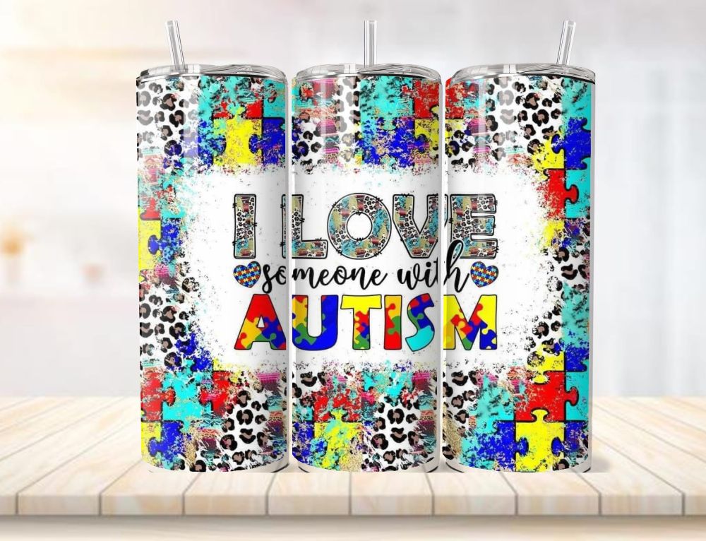 Autism inspired 20oz capacity stainless steel tumblers complete with aluminium straw. - Image 5