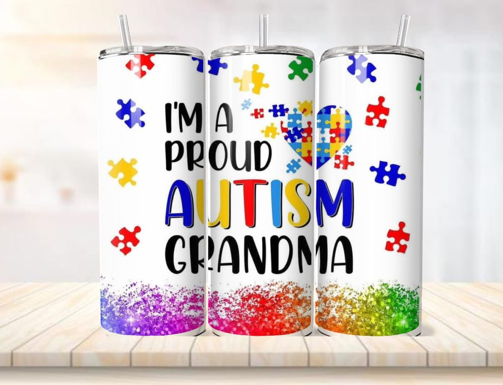 Autism inspired 20oz capacity stainless steel tumblers complete with aluminium straw. - Image 10