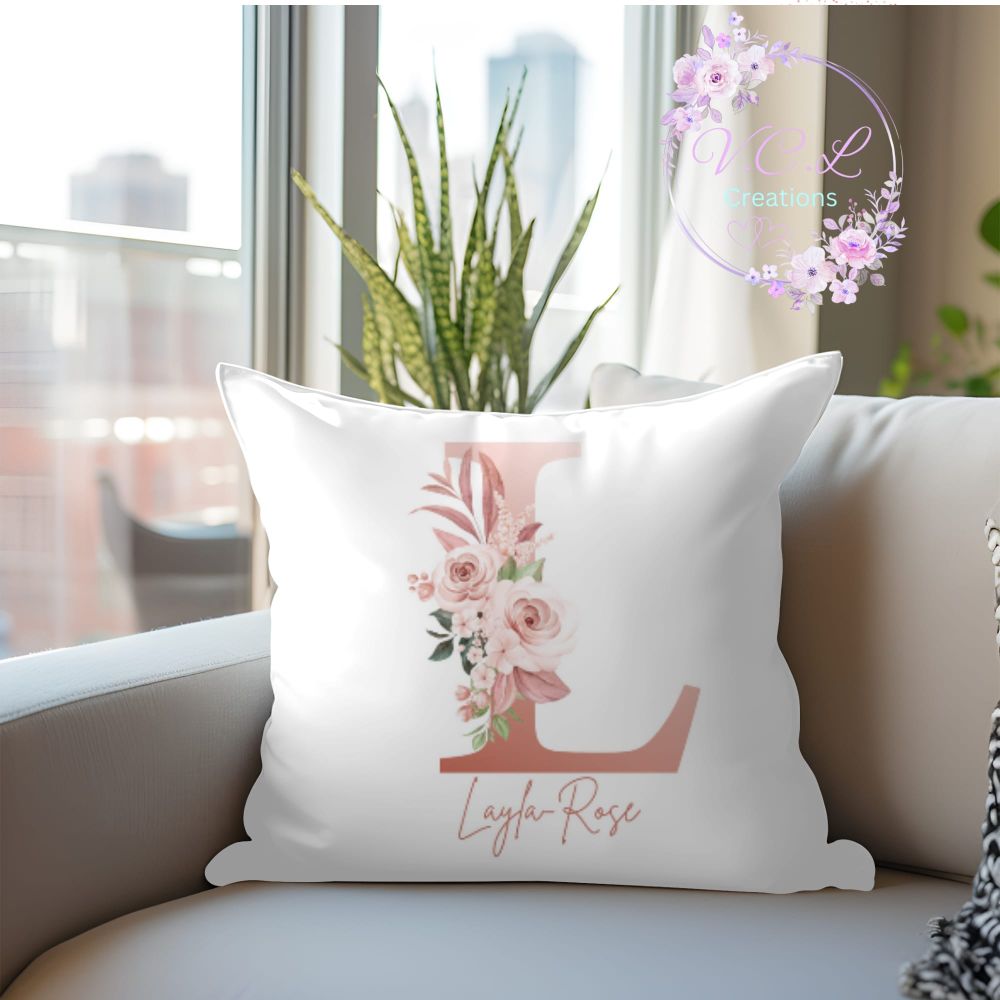 personalised letter and name cushion with inner. - Image 4