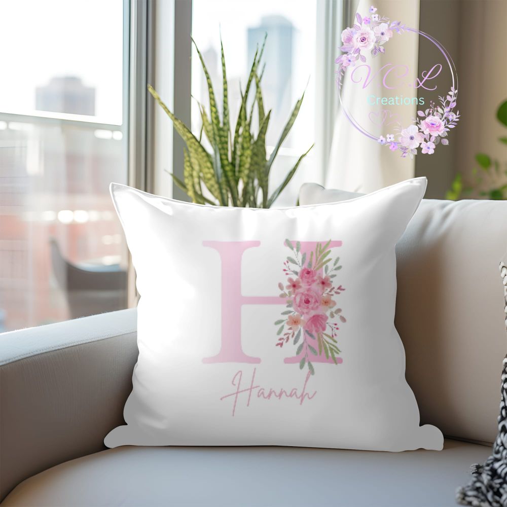 personalised letter and name cushion with inner. - Image 5