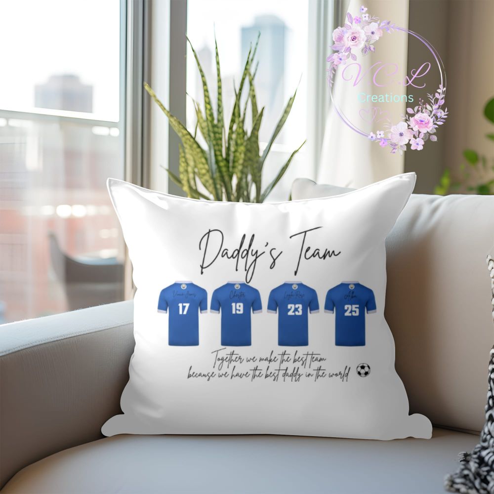 Customisable family team cushion with inner.