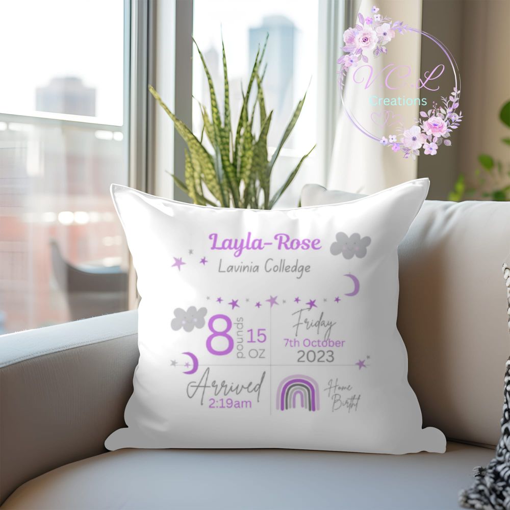 Birth announcement cushion. customisable. - Image 2
